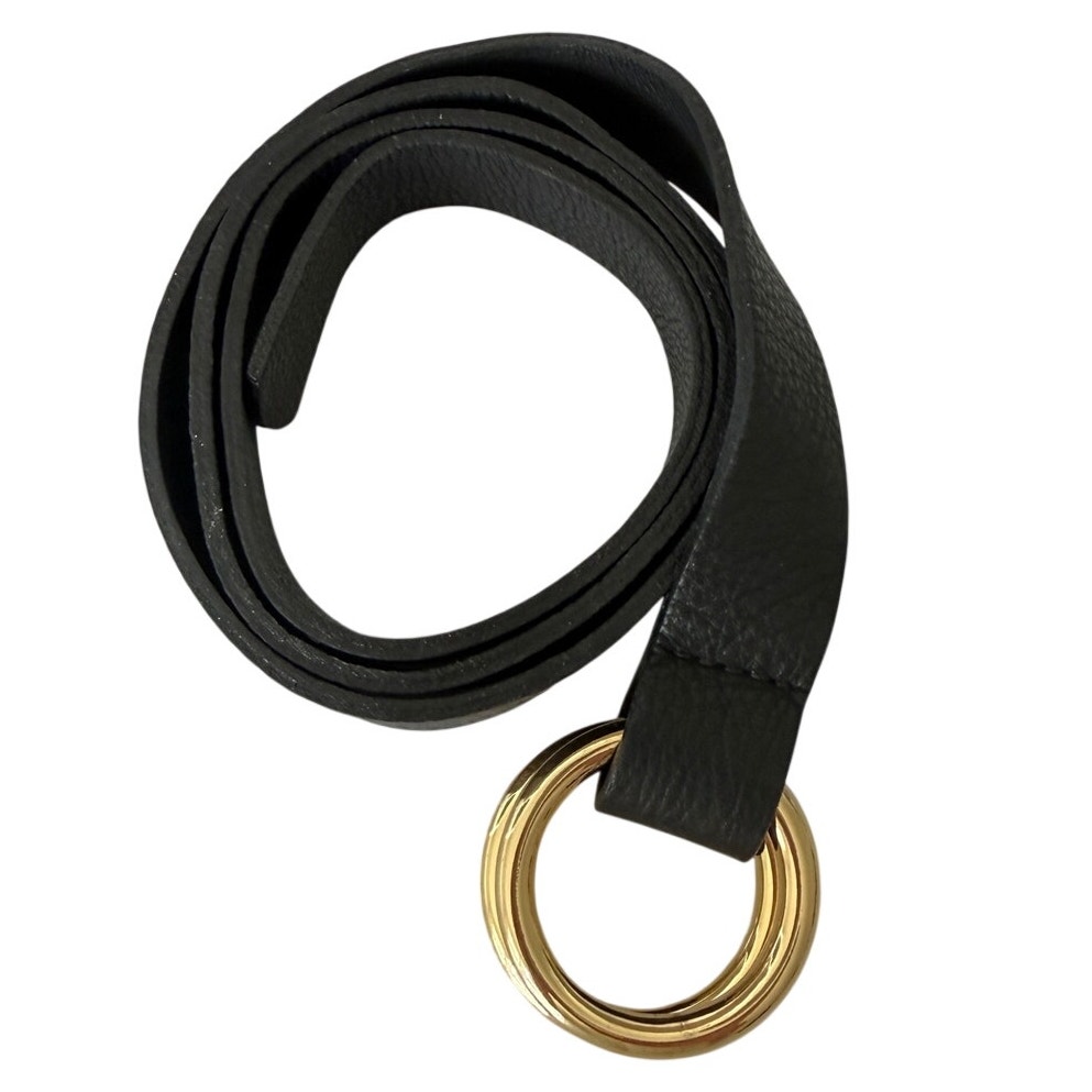 B-Low The Belt Black Leather Ring Wrap Belt Made Usa Size O/S
